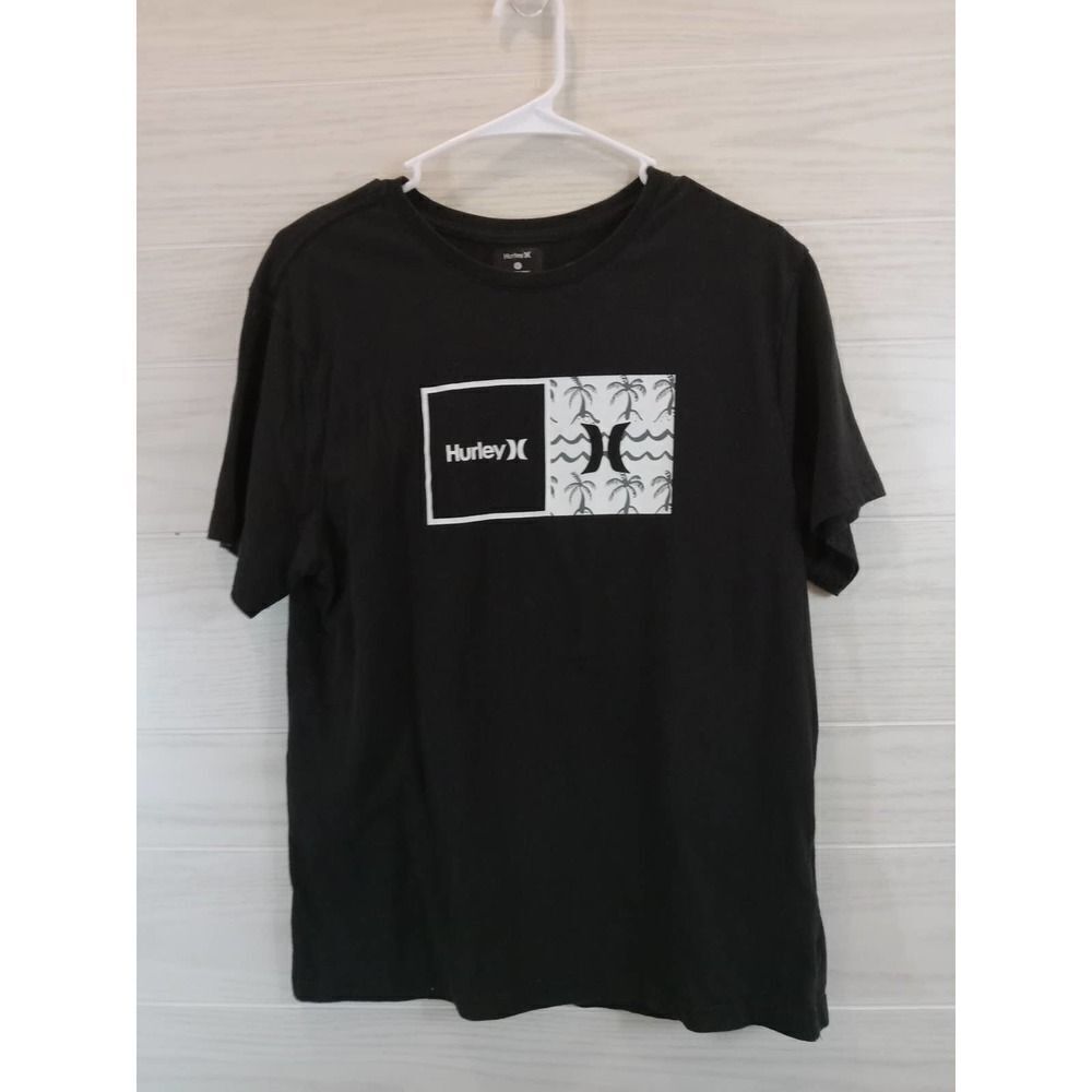 Hurley Black Short Sleeve Palm Tree Short Sleeve Men's Small